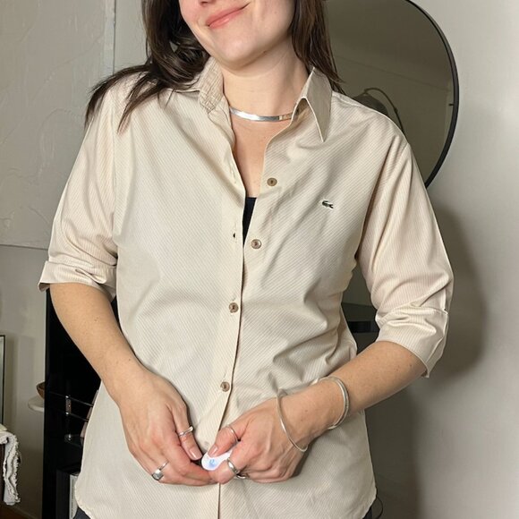 LACOSTE Fitted Women's Top - Pin striped - Picture 2 of 7